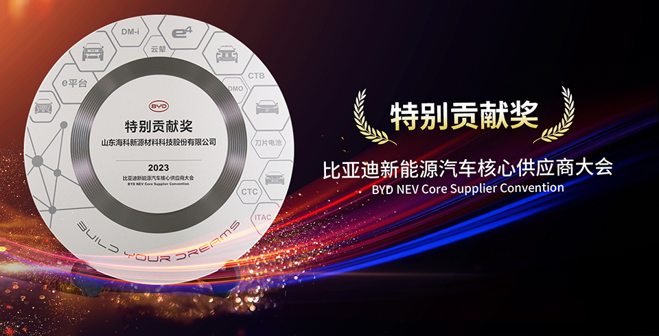 海科新源榮獲比亞迪2023年核心供應(yīng)商“特別貢獻(xiàn)獎(jiǎng)”